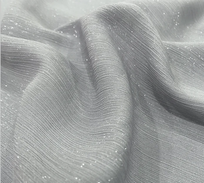 Glitter Chiffon Crinkle Fabric