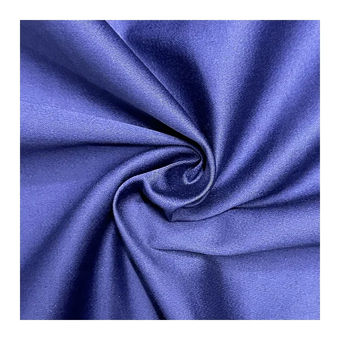 Wholesale Blue Twill Woven Cotton Spandex Material Stretch Cotton Satin  Fabric Roll Textile