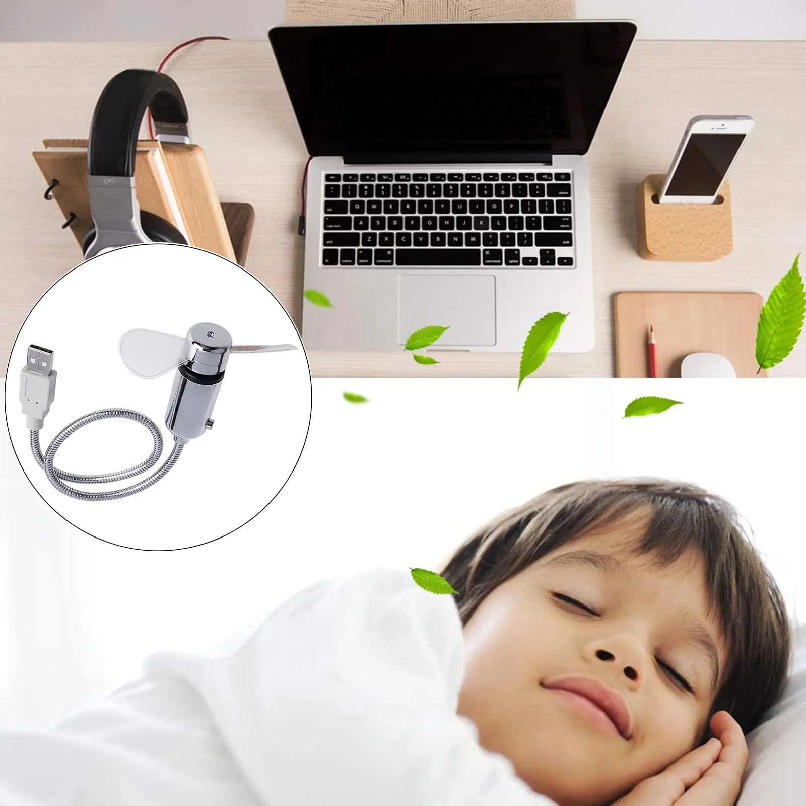 New USB Clock Fan with Real Time Clock and Temperature Display Function Cool Gadgets Products for Laptop PC Dropshiping