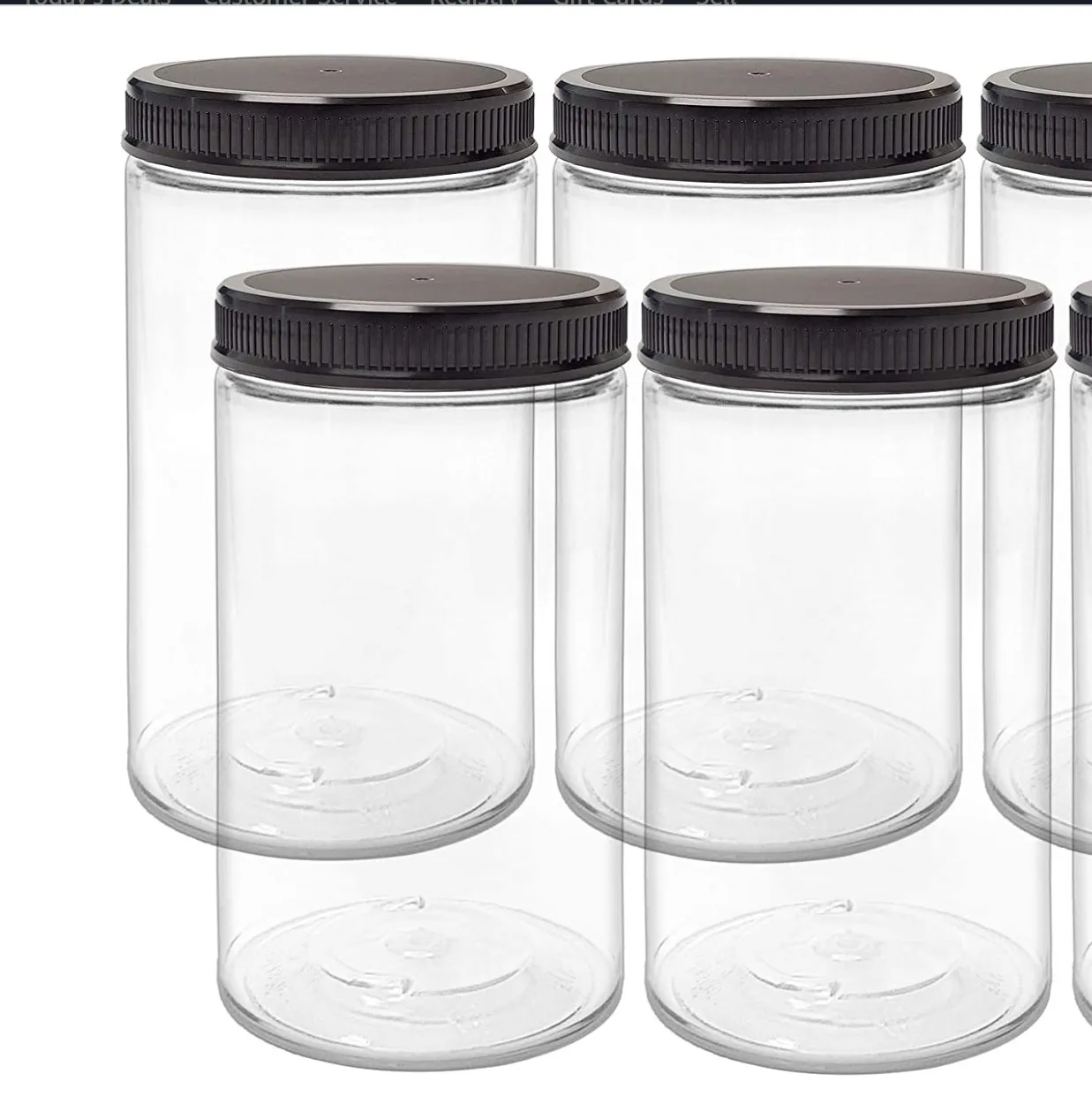 32 Oz Clear Plastic Jars With Lids,Storage Containers,Wide Mouth Pet ...