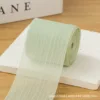 4 ซม. - ผ้าไหมสีเขียวสดใส (5 ม.)