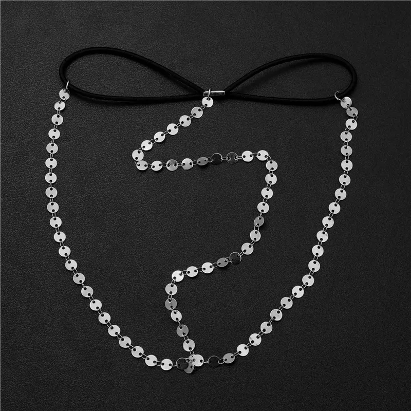 China Hair Accessories Jewelry Manufacturers Stainless Steel Gold Coin Charm Headbands For Women Girl 