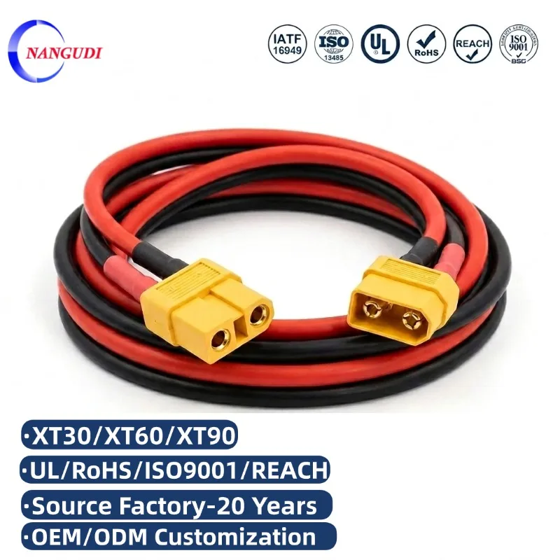 XT30 XT60 XT60U XT90 Tin Plated Copper Adapter Battery Cable Assembly PVC Insulated 12AWG Lipo Pigtail Cable for RC Aircraft