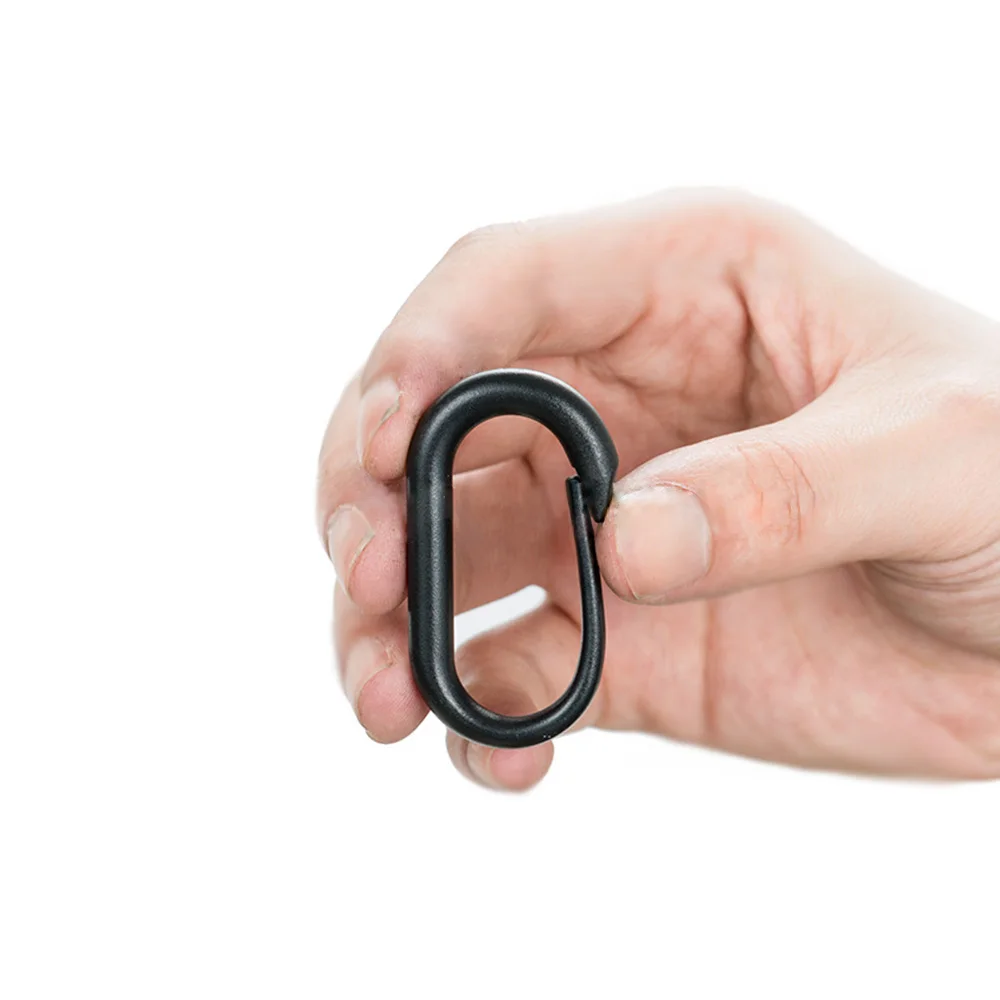 Grimloc Moschettone di bloccaggio con anello a forma di D stile Molle, 5 pz, 360 black