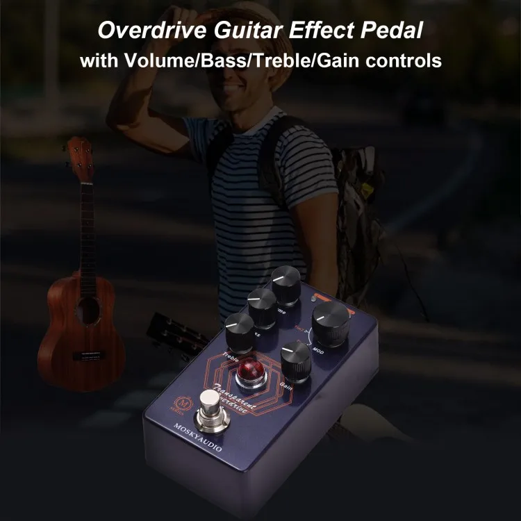 MOSKYAudio Overdrive Guitar Effect Pedal 4 Mode Switch & Volume