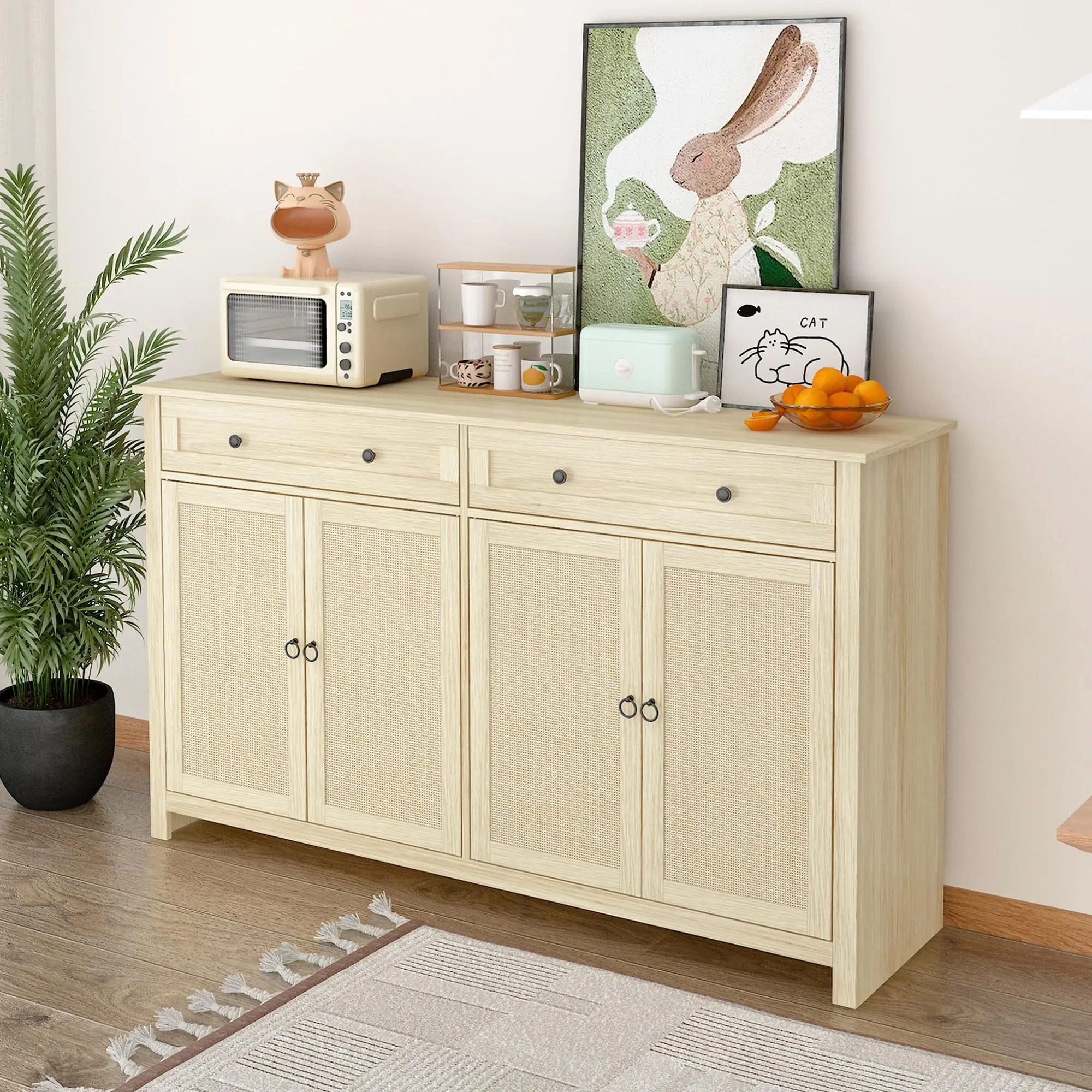 Sideboard Buffet Storage Accent With Drawers And