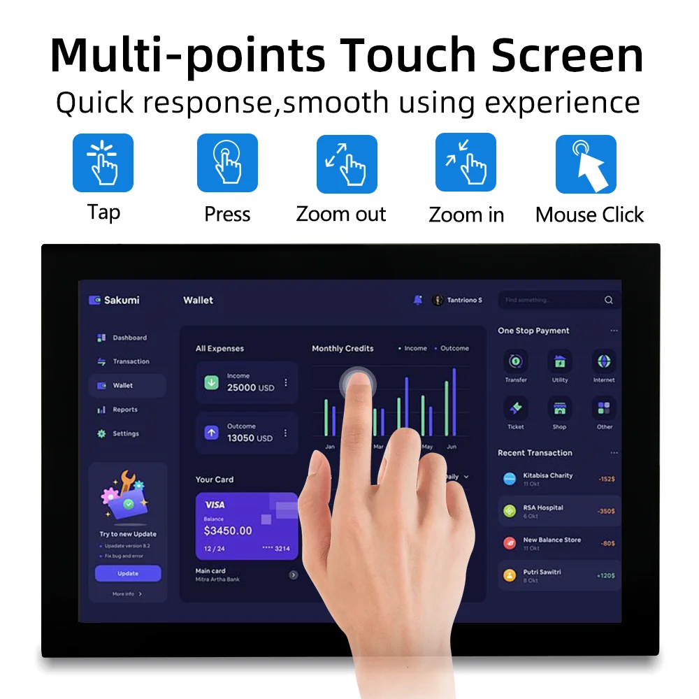 10.1 Inch Raspberry Pi Display - 1280x800 IPS LCD Touch Screen