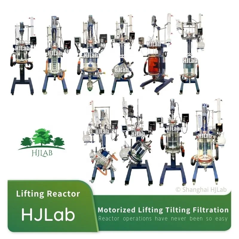 Ultrasonic Chemical Synthesis Lab Jacketed Glass Reactor with Cooling Coil Condenser Distillation Evaporation Catalysis
