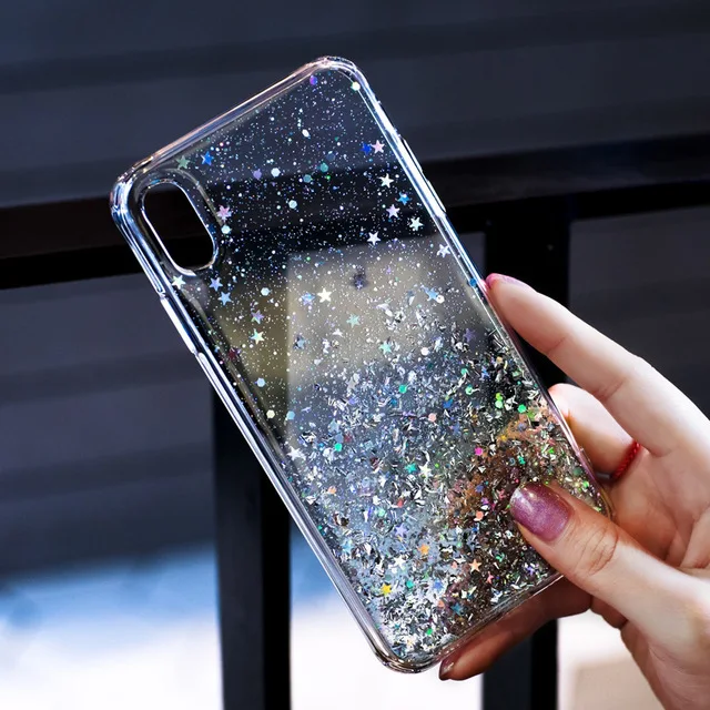 Honatop Funda Protector TPU Para Celular Glitter Mobile Back Cover