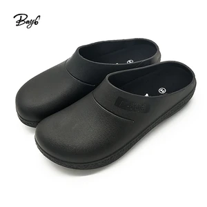 Lightweight Non Slip PVC Black Hospital Nurse Kitchen Chef Shoes Men
