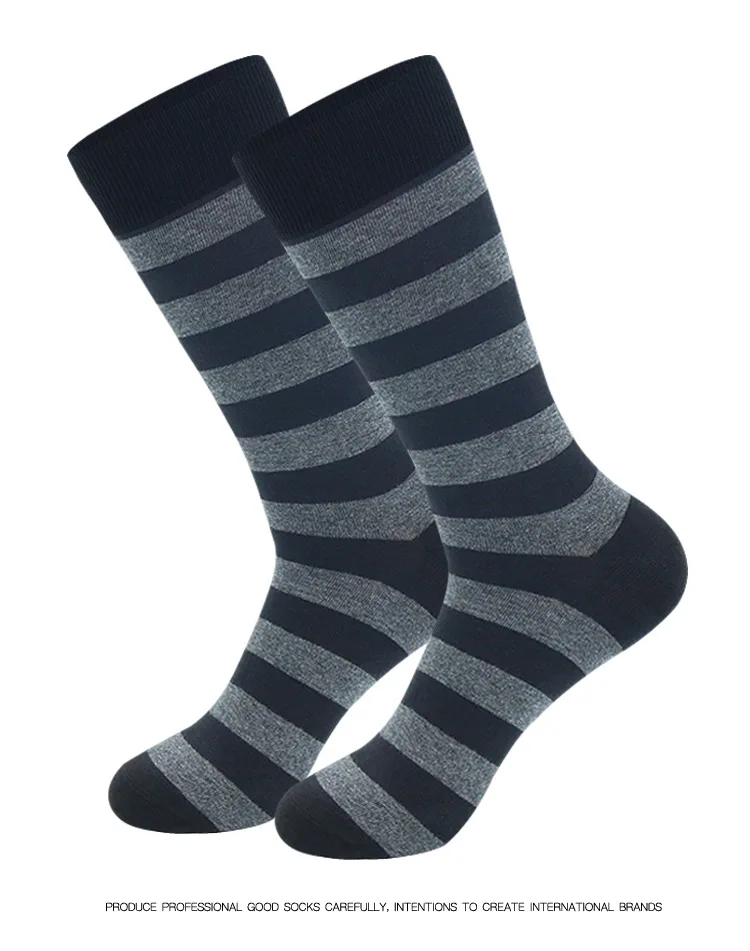 Amazon Thick Large Size Striped Solid Color Business Men's Socks - Buy ...