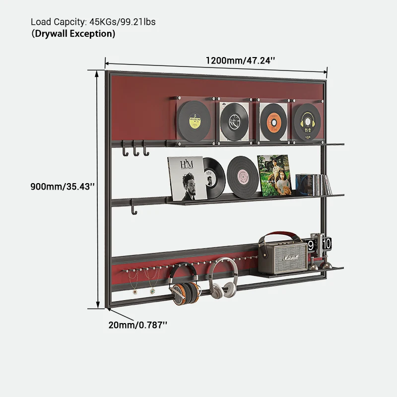 Home & Garden Custom Size Aluminum Alloy Wall Mounted Open Storage Shelf Item Storage Rack For Study factory