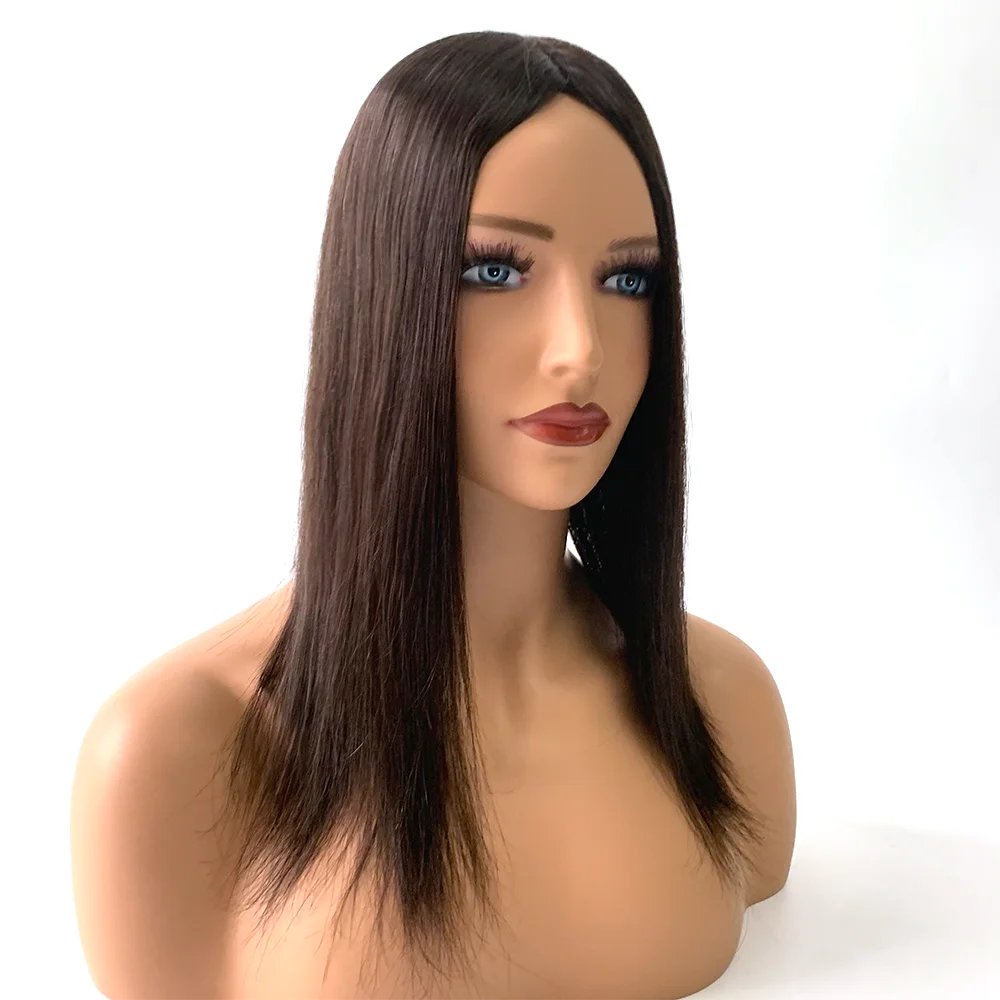 Human Hair Toupee For Women Virgin Remy Human Hair Piece Brown Handtied Human Hair Topper Free 