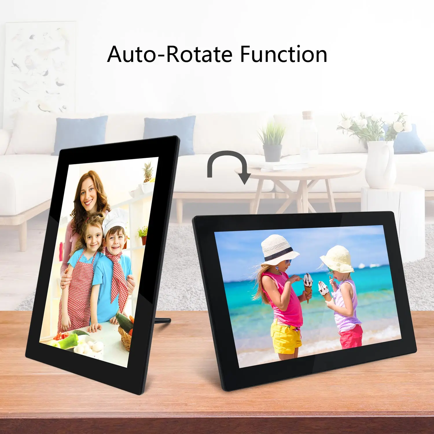 FRAMEO 15.6" Large Digital Picture Frame IPS Touch Screen, Wifi Digital Photo Frame With 32G, Share Photos Videos Via Phone App - View #8