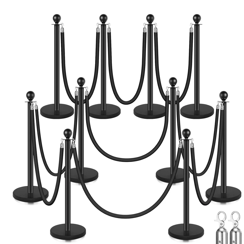Hotel Steel Crowd Control Traffic Barriers Queue Stanchion Pole Event VIP Barricades Red Carpet Stanchions Rope and Pole