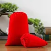Sac en velours rouge à cordon