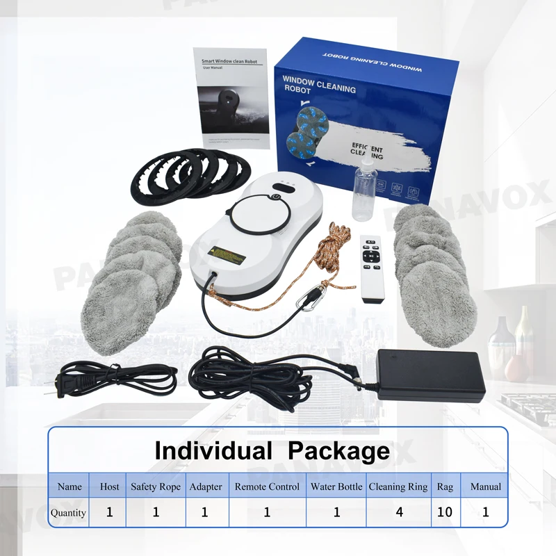 Intelligent Fully Automatic Dual Water Jet Vacuum Cleaner Household Glass Electric Cleaning and Window Cleaning Robot
