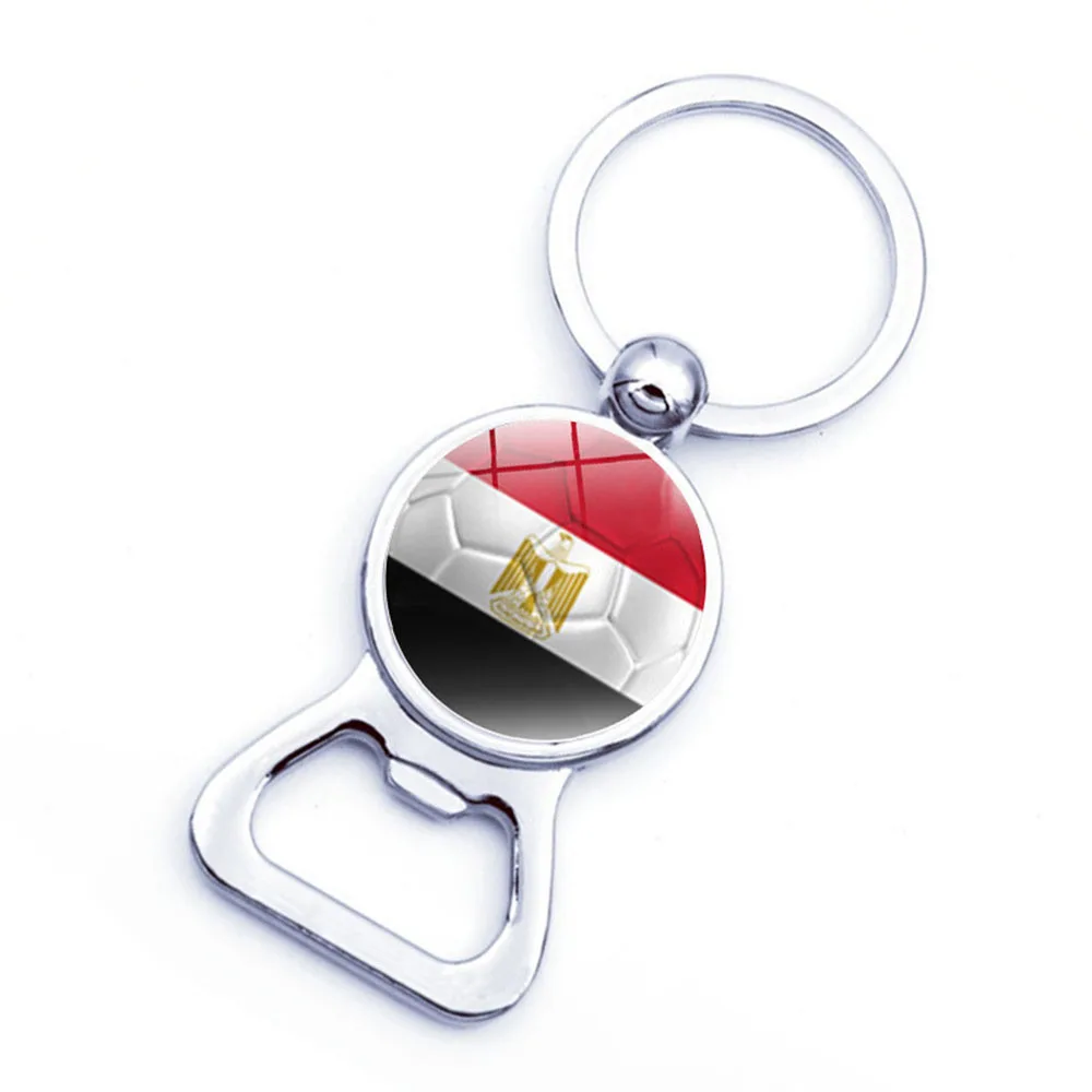 2026 FootballWorld Cross Border Carabiner Keychain Metal Bottle Opener National Club Flag Lightweight Waterproof Ornament