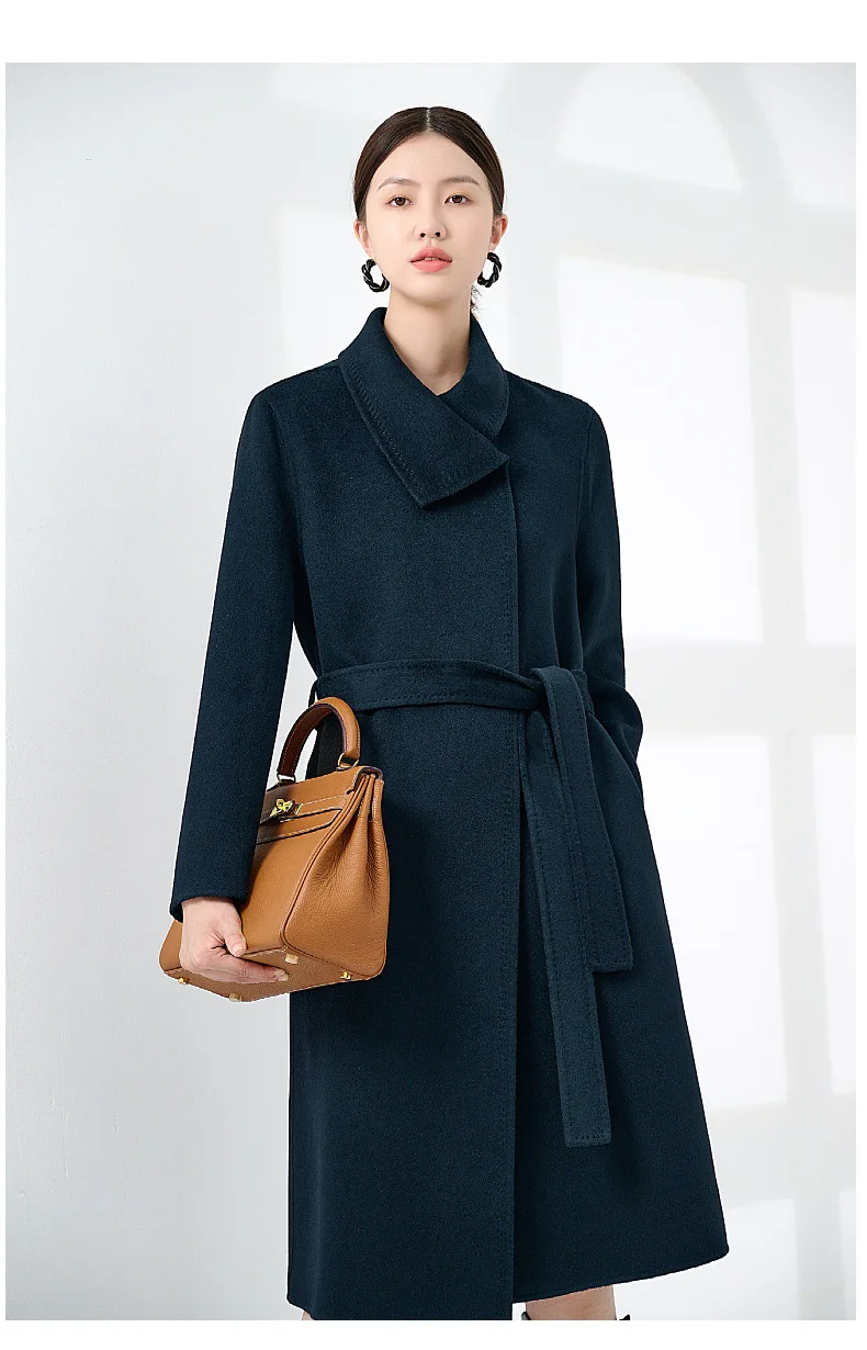 Women's High-Grade Double-Sided Pure Cashmere Coat Wholesale Autumn And Winter Clothing Factory Spot