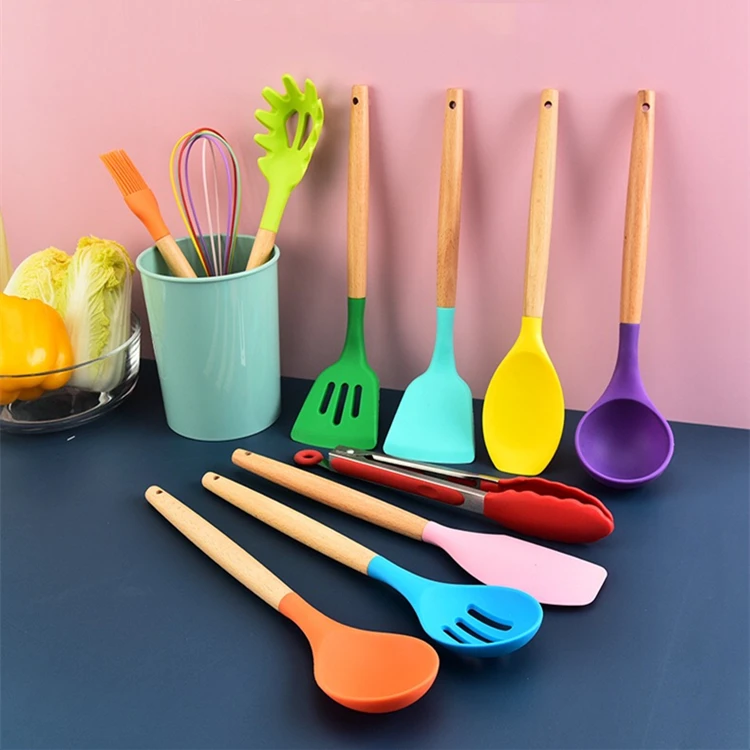 11PC Silicone Kitchen Cooking Utensil Set, Kitchen Utensils