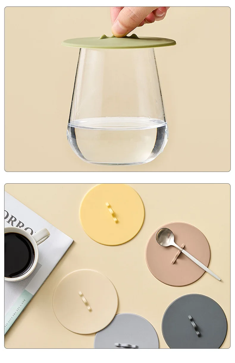 Creative Silicone Cup Cover Water and Tea Cup Dust Mug with Ceramic Manufactured Drinkware manufacture