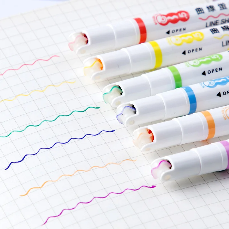 Multiple Colored Fine Line Curve Marker Pen For Note Taking With