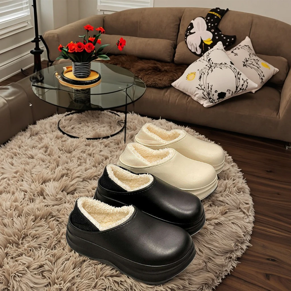 Women's Classic EVA Garden Clogs Soft Plush Cotton Furry Winter for Slippers with Non-Sl aperçu 3