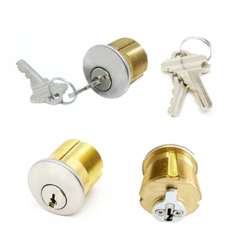 Brass Door Lock Cylinder America Mortise Cylinder With SC Keys