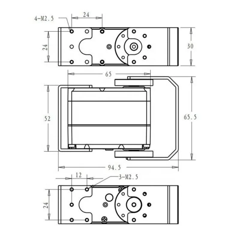 150kg 12v Rds51150 Doubleshaft Digital Metal Robotic Servo With U