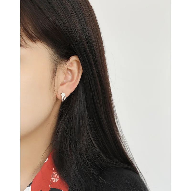 Custom Women Fashion Designer 925 Sterling Silver Gold plated hoop earrings(图4)