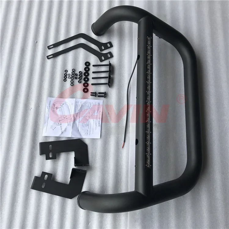 Black U Type Grille Guard With Led Light Bull Bar Steel Grille Guard