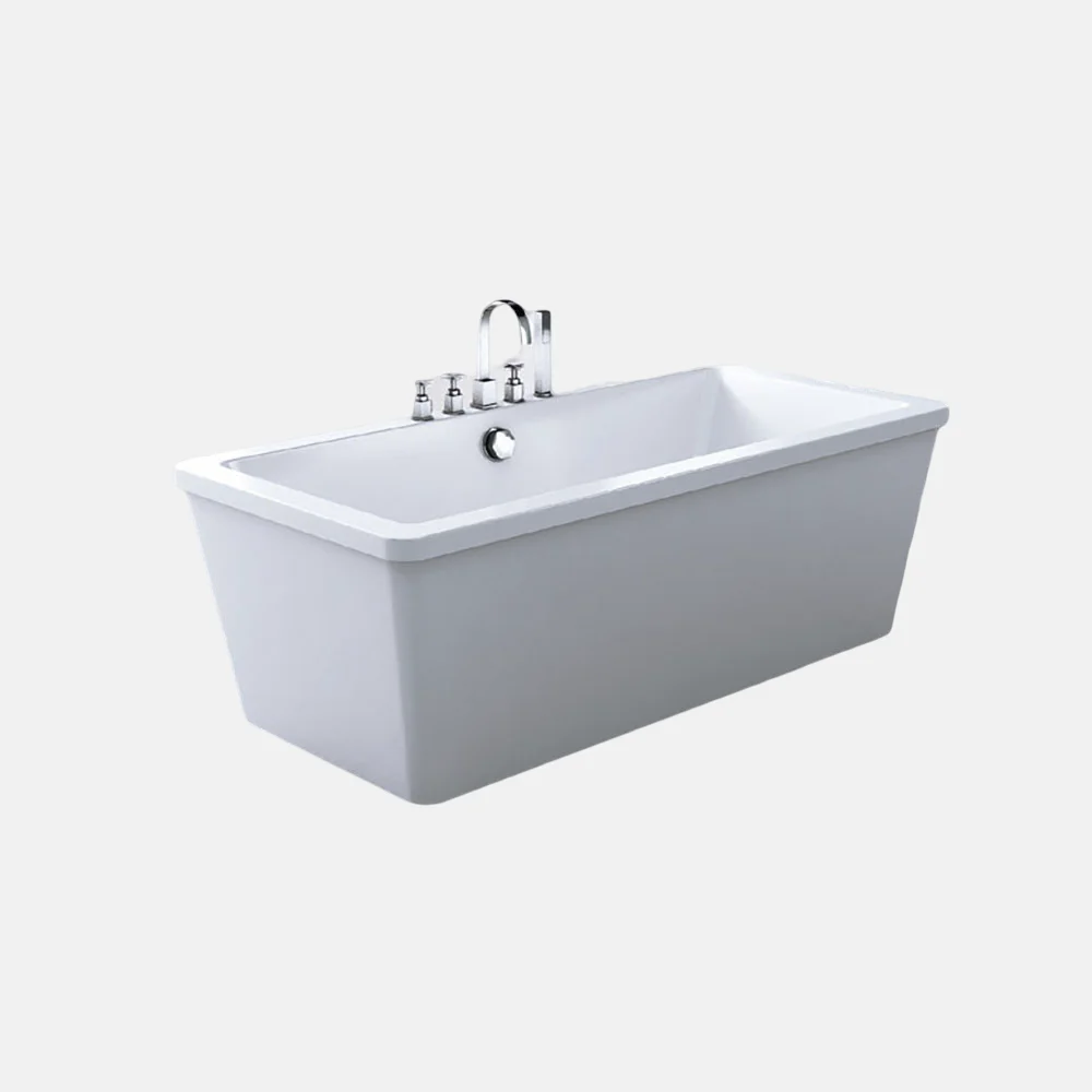 Freestanding Faux Stone Bathtub Modern Simple Design Bath Tub Low Price Solid Acrylic Large White Bathtub