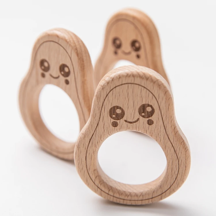 Wooden Teether Baby Toy Wooden Tooth Figure 