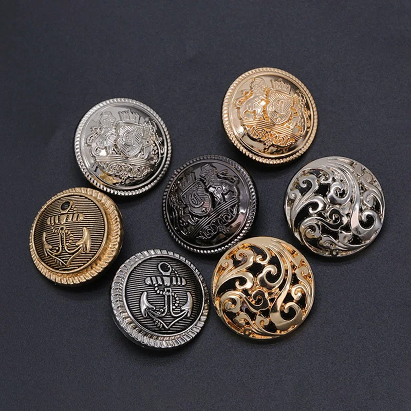 Round Metal Garment Emboss Logo Shank Button Diy Quality Metal Alloy ...