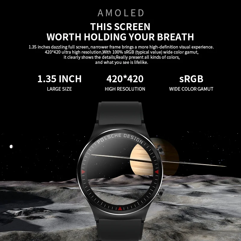 Последняя модель amoled Смарт-часы мониторинг сердечного ритма длительное время ожидания циферблат вызов amoled дисплей Смарт-часы