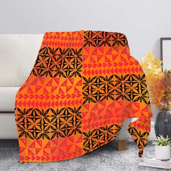 Polynesia Tapa Art Native Printed Blanket Price Oversize Polynesian Fabrics Tribal Tattoo Plumeria Flower Comfy Winter Blankets