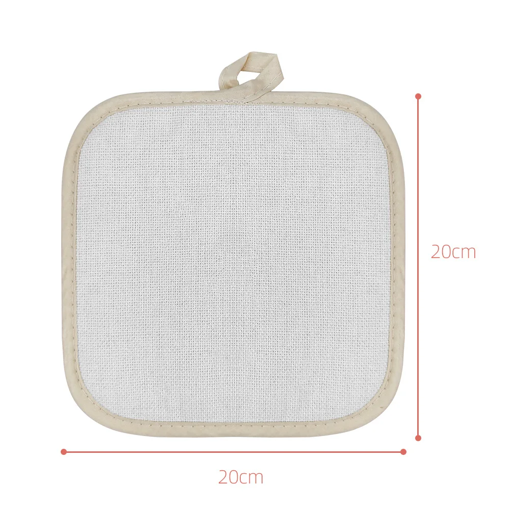 8 Inch Linen Sublimation Pot Holder Blank Customized Logo Printing Kitchen Cookware Sublimated