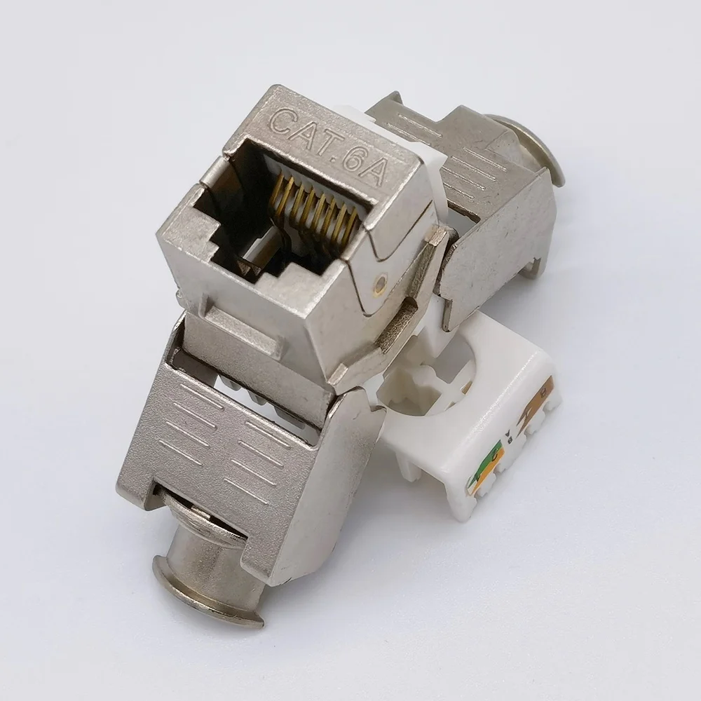 Source Cat6A Shielded Information Outlet FTP RJ45 Cat6A Keystone Jack for Network Patch Panel on m.alibaba.com