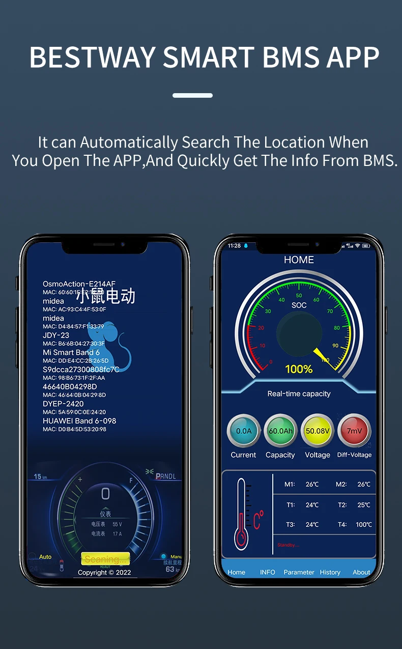 15s Smart Lipo Battery Management System 20a 30a Software Communition