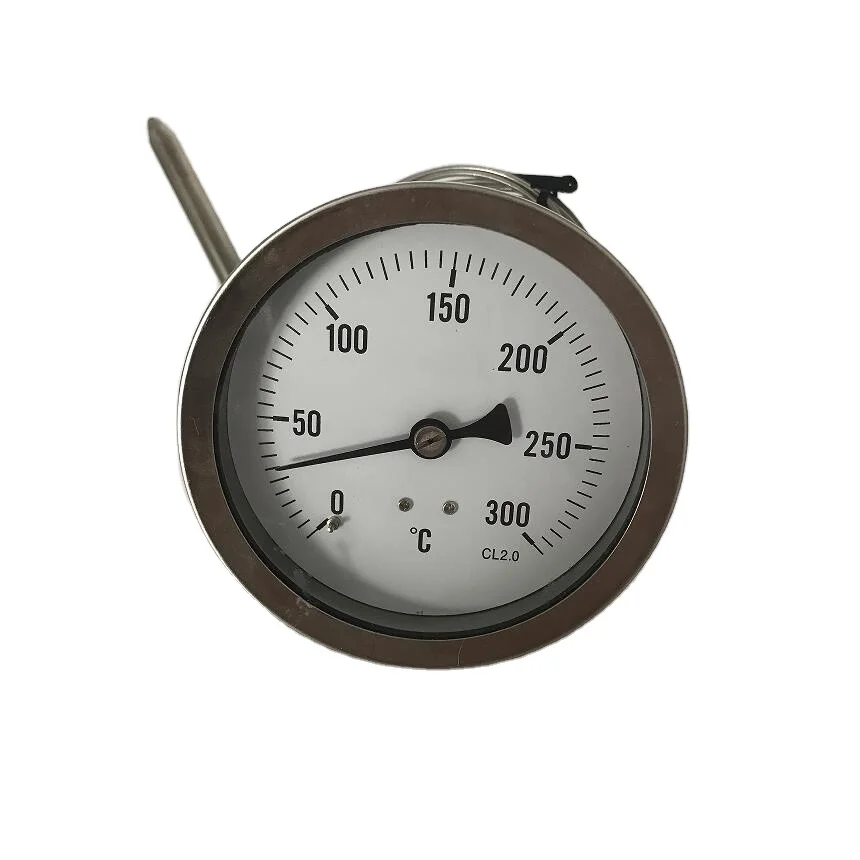 Stainless Steel Gas Filled Pizza Oven Thermometer Capillary Dial
