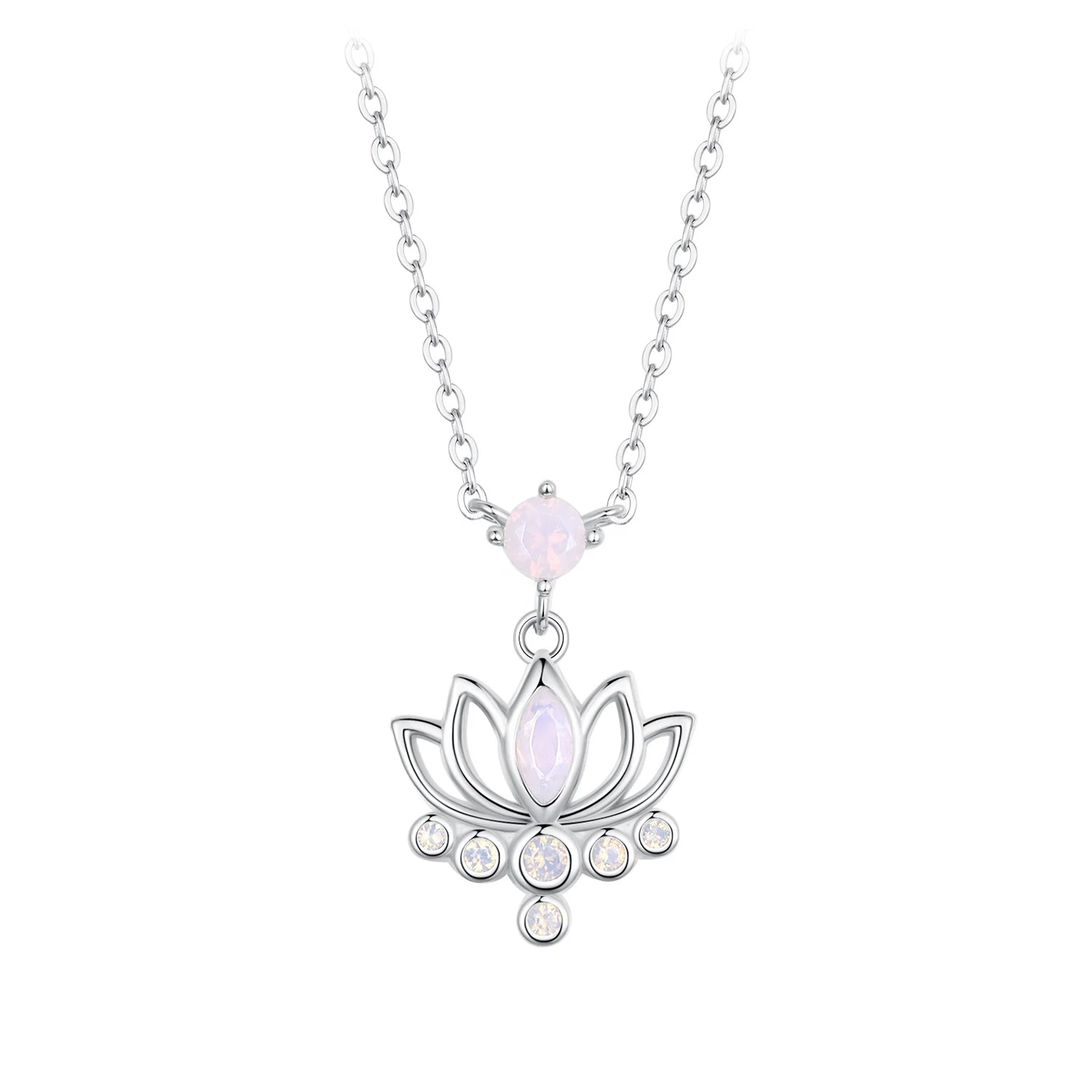 Youchuang High Quality Non Tarnish Summer Charm Necklace Women Flower Opal Sterling Silver 925 Dainty Fashion Jewelry Necklaces