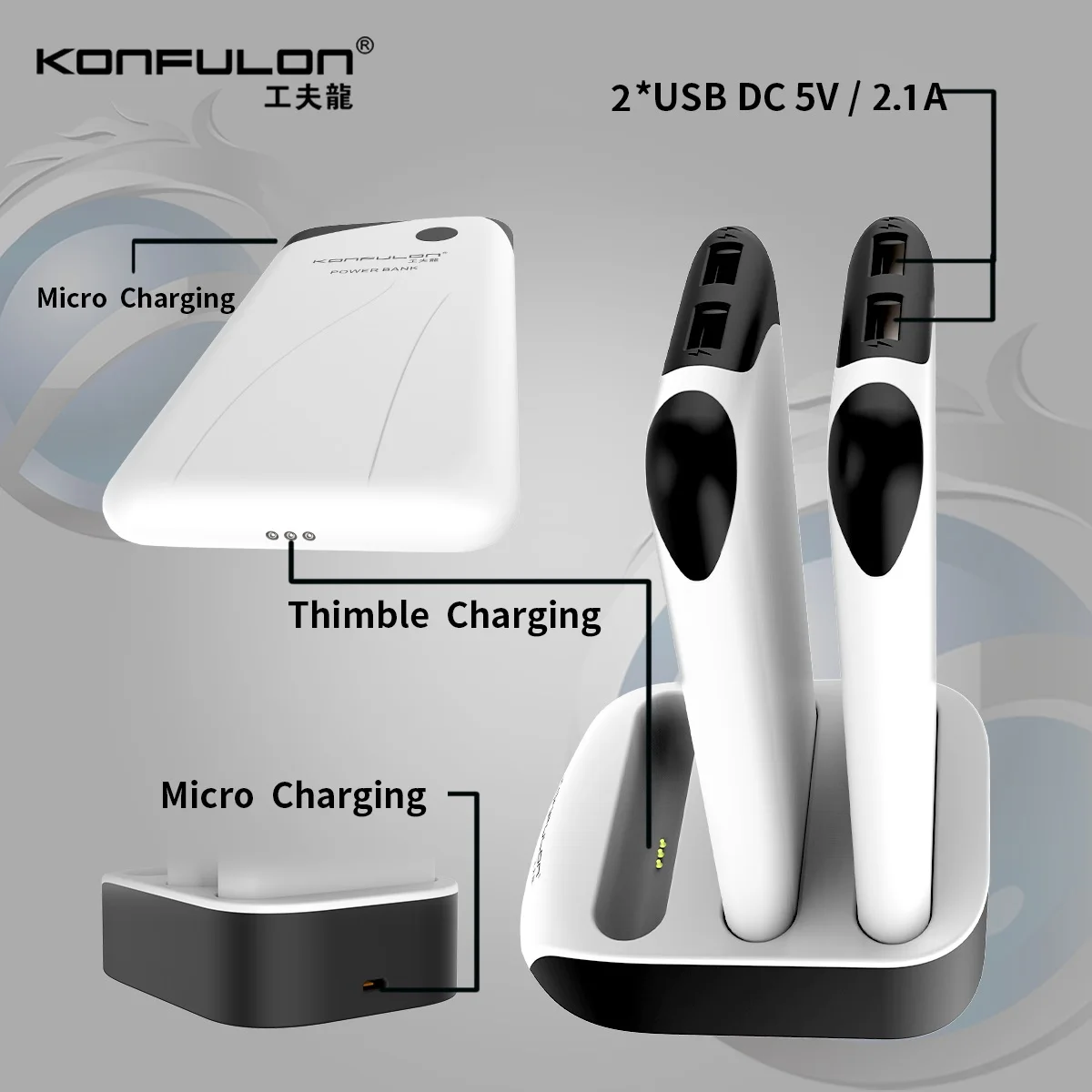 KONFULON 2024 Trending Power Station with 3PCS 10000mAh Portable Rental Power Banks for Household Phone Power Supply