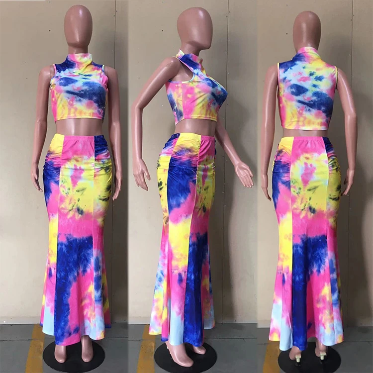 1041213 Wholesale Fashion Women Clothes 2021 Summer Two Piece Skirt Set
