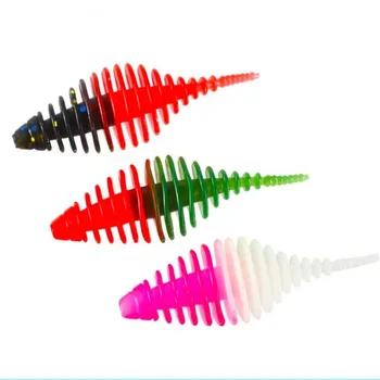 Threaded Grub Straight Tail Soft Lure, Rock Fishing Bait for Bass Mandarin Fish Texas Rig Jig Head Hook – Soft Lure – view 3