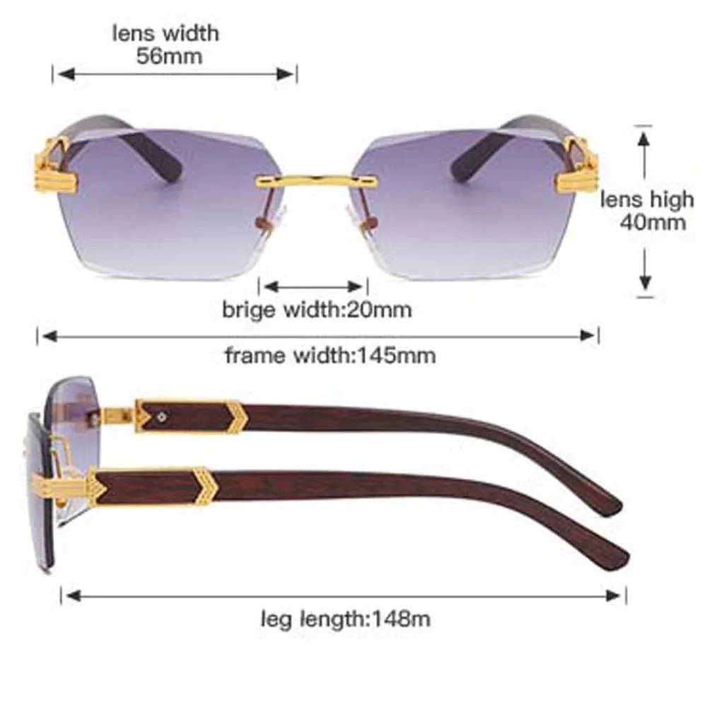 Rimless Round Summer Woman Fashion Metal Sunglasses Sun Glasses - Buy ...