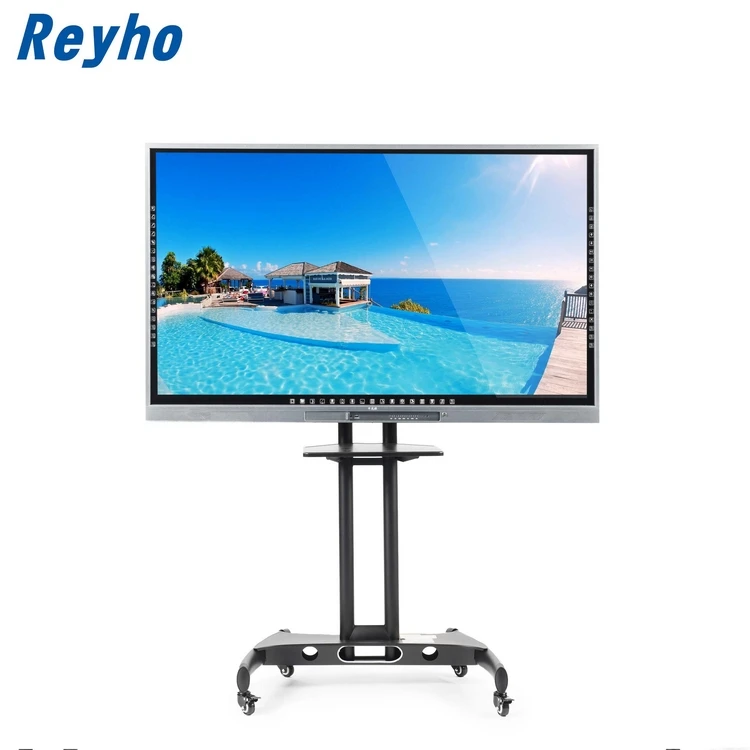 Reyho 86 дюймовый ИК-ch экран LCD портативная большая Интерактивная смарт-доска со встроенным компьютером