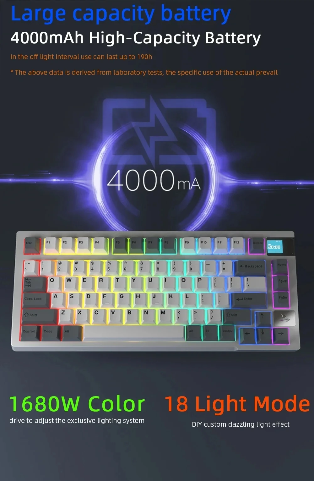 Darmoshark K8 Mechanical Gaming Keyboard - 81 Keys BT 5.0