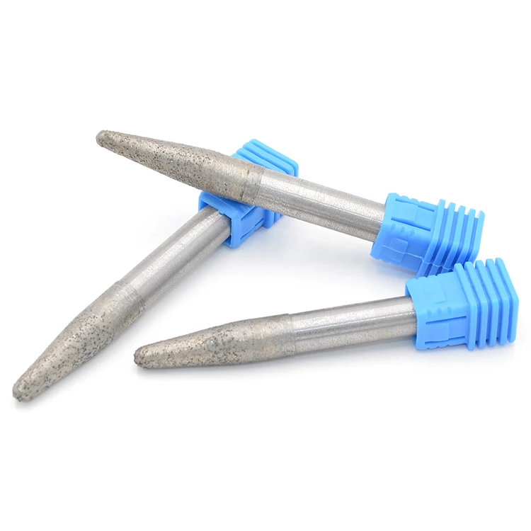 Diamond Ball Nose End Mill Tapered End Mill Carving Tools for Marble Granite 10.3-80, Size: 1XL