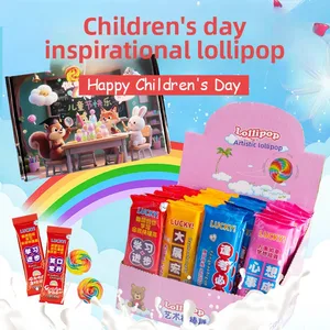 Inspirational Quotes Lollipops Snacks for Children's Day Fruity High-Appeal Kindergarten Sharing Rewards Wholesale Packaging-Bag