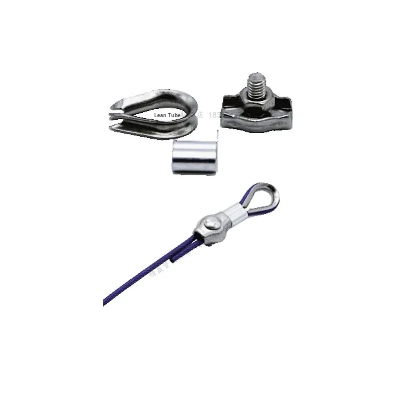 Rope Clamp Kit Third Generation Aluminum Lean Pipeline Rod Tube Profile Pulley Fixed Assembly Accessories Parts Grade 1000